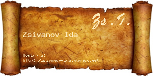 Zsivanov Ida névjegykártya