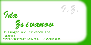 ida zsivanov business card